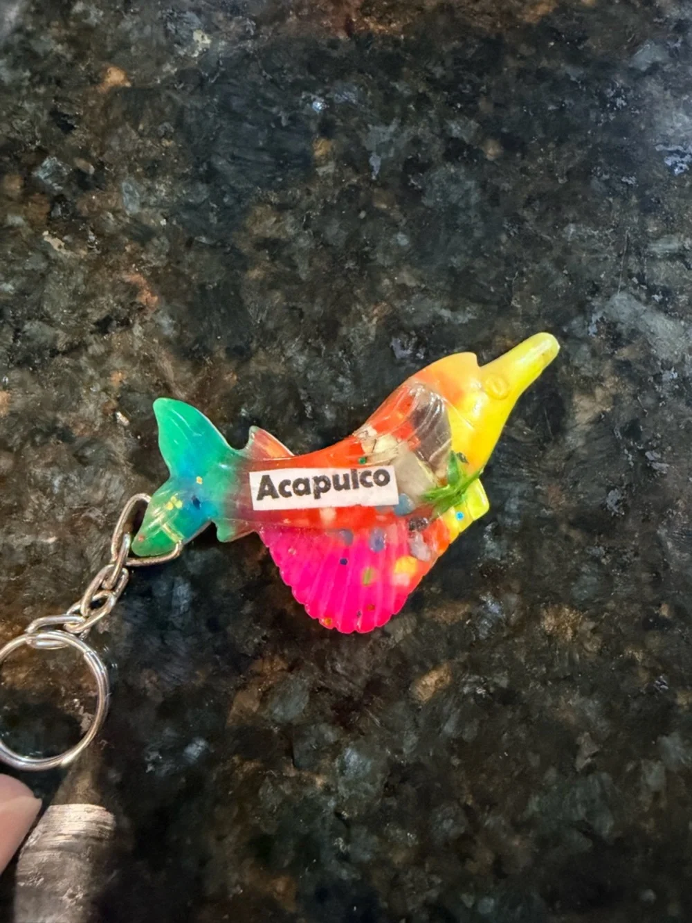 Vintage Acapulco Rainbow Sword Fish Keychain Multicolor KEY CHAIN GUC ❤️
